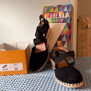 Verbenas Black Espadrille Flats